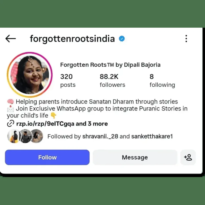 Dipali Bajoria की Instagram प्रोफाइल